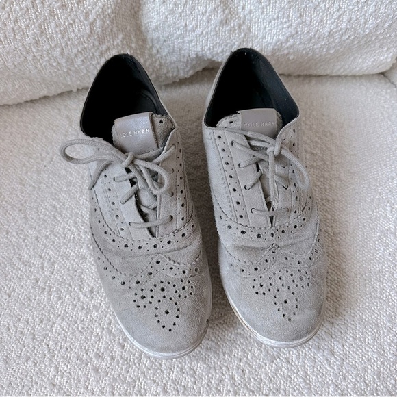 Cole Haan Grand Tour Grey Leather Suede Oxford 6 - Picture 6 of 11
